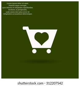 put in shopping cart. icon. vector design