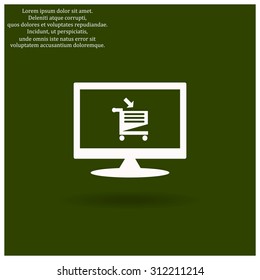 put in shopping cart. icon. vector design