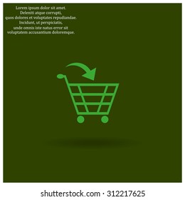 put in shopping cart. icon. vector design