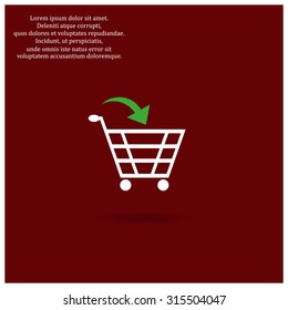 put in shopping cart. icon. vector design