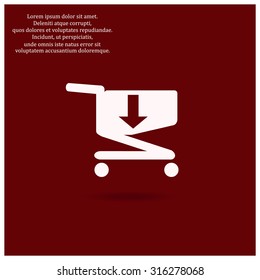 put in shopping cart. icon. vector design