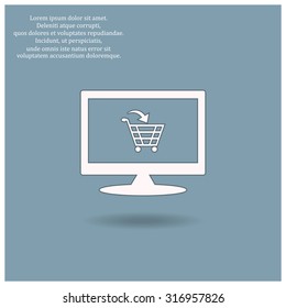 put in shopping cart. icon. vector design