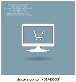 put in shopping cart. icon. vector design