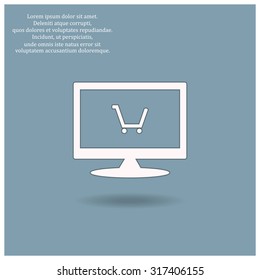 put in shopping cart. icon. vector design