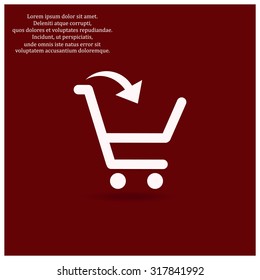 put in shopping cart. icon. vector design