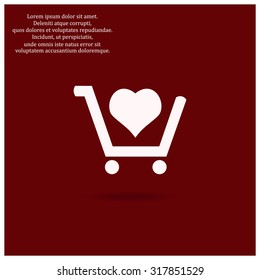 put in shopping cart. icon. vector design