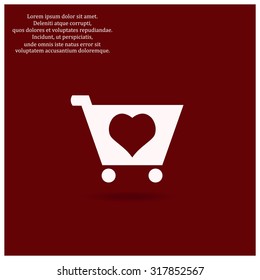 put in shopping cart. icon. vector design