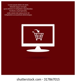 put in shopping cart. icon. vector design