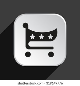 put in shopping cart. icon. vector design