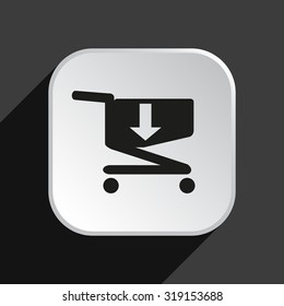 put in shopping cart. icon. vector design