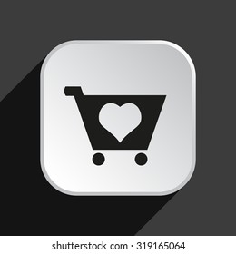 put in shopping cart. icon. vector design