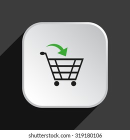put in shopping cart. icon. vector design