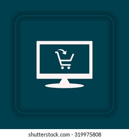 put in shopping cart. icon. vector design