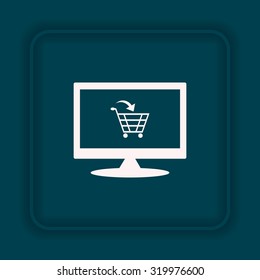 put in shopping cart. icon. vector design
