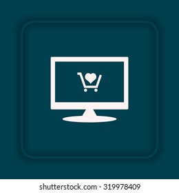 put in shopping cart. icon. vector design
