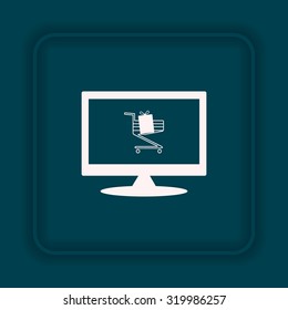 put in shopping cart. icon. vector design
