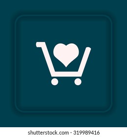 put in shopping cart. icon. vector design