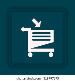 put in shopping cart. icon. vector design