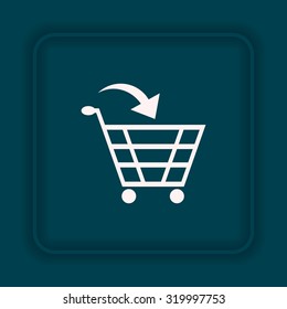put in shopping cart. icon. vector design