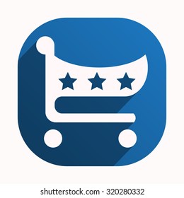 put in shopping cart. icon. vector design