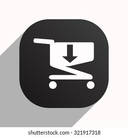 put in shopping cart. icon. vector design