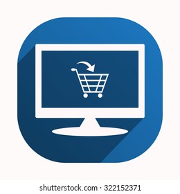 put in shopping cart. icon. vector design