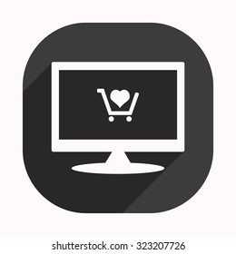 put in shopping cart. icon. vector design