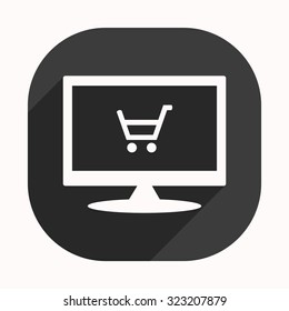 put in shopping cart. icon. vector design