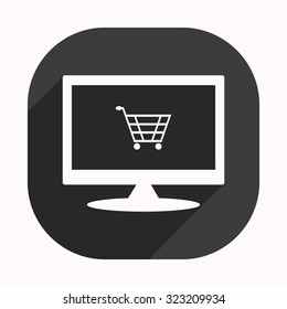 put in shopping cart. icon. vector design