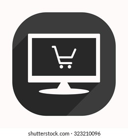 put in shopping cart. icon. vector design