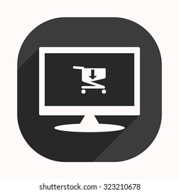 put in shopping cart. icon. vector design