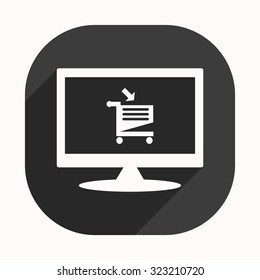 put in shopping cart. icon. vector design