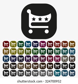 put in shopping cart. icon. vector design