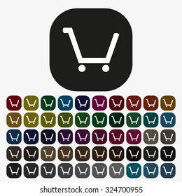 put in shopping cart. icon. vector design
