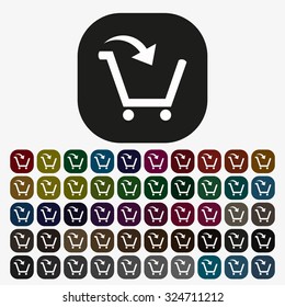 put in shopping cart. icon. vector design
