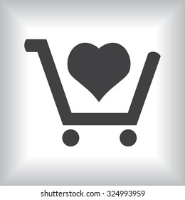 put in shopping cart. icon. vector design