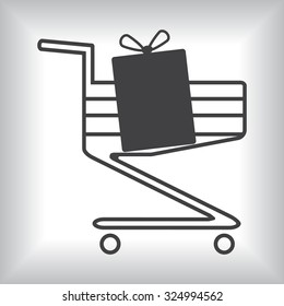 put in shopping cart. icon. vector design