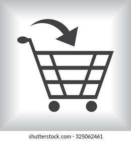 put in shopping cart. icon. vector design