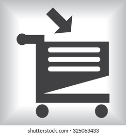 put in shopping cart. icon. vector design
