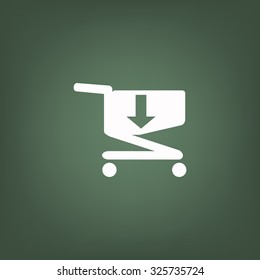 put in shopping cart. icon. vector design