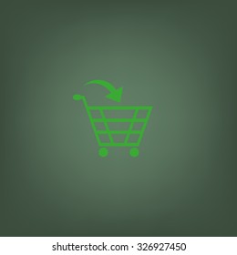 put in shopping cart. icon. vector design