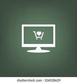 put in shopping cart. icon. vector design