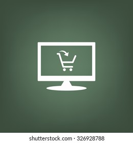 put in shopping cart. icon. vector design