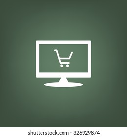 put in shopping cart. icon. vector design