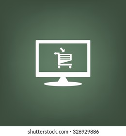 put in shopping cart. icon. vector design