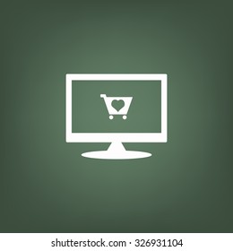 put in shopping cart. icon. vector design