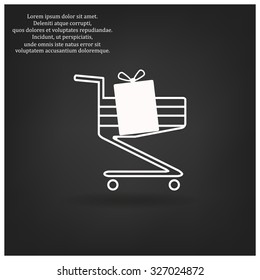 put in shopping cart. icon. vector design