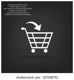 put in shopping cart. icon. vector design