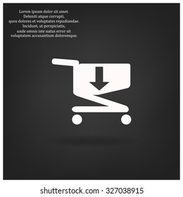 put in shopping cart. icon. vector design