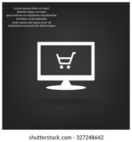 put in shopping cart. icon. vector design